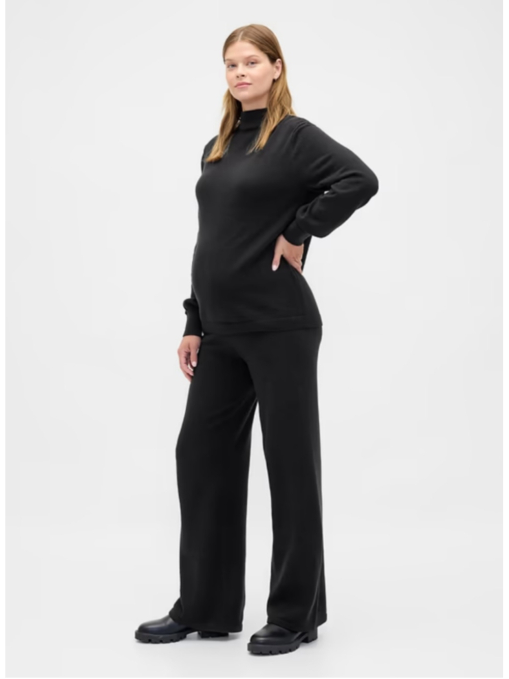 GAP Maternity CashSoft Under Belly Sweater Pants Straight Black Size XL NWT $90